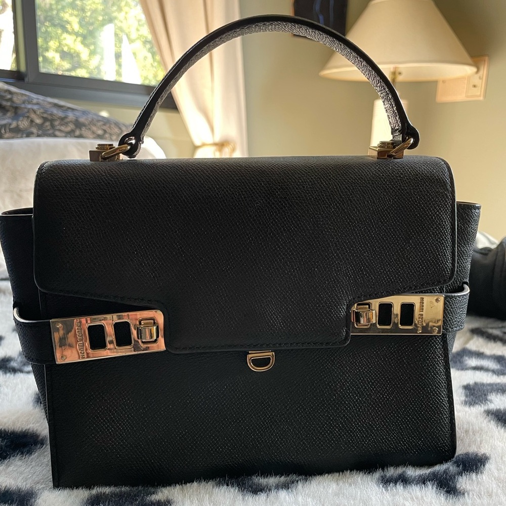 Henri Bendel Saffiano Black Handbag